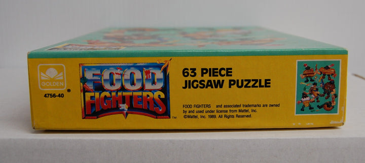 Food Fighters 63 Piece Jigsaw Puzzle #4756-40 Golden 1989 Mattel Sealed