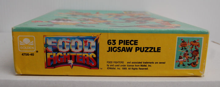 Food Fighters 63 Piece Jigsaw Puzzle #4756-40 Golden 1989 Mattel Sealed