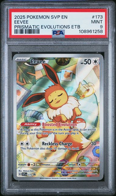 Pokemon 2025 SVP EN -SV Black Star Promo #173 Eevee Prismatic Evolutions ETB - PSA 9