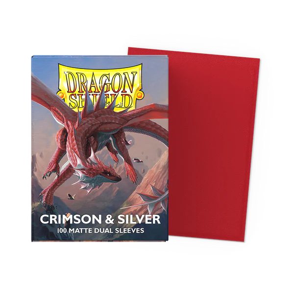 Dragon Shield Card Sleeves - Dual Matte: Crimson & Silver (100 Ct)