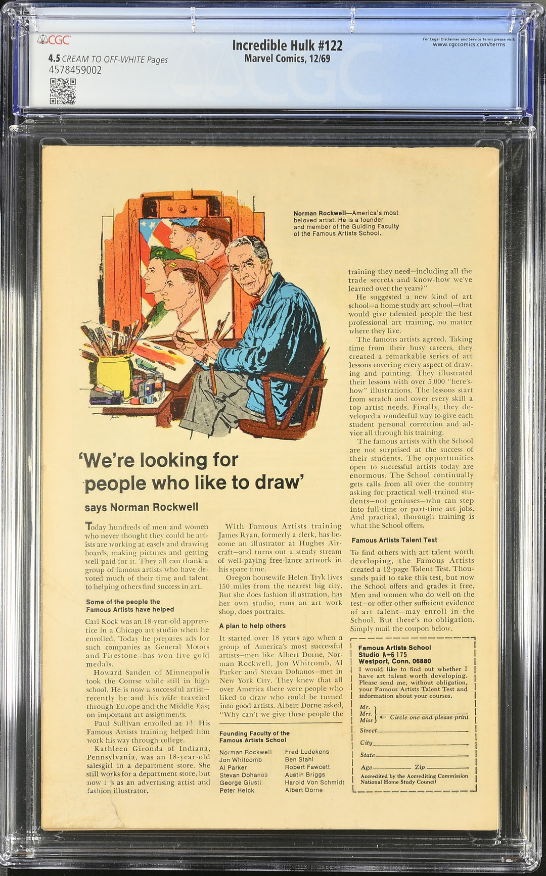 Incredible Hulk #122 CGC 4.5