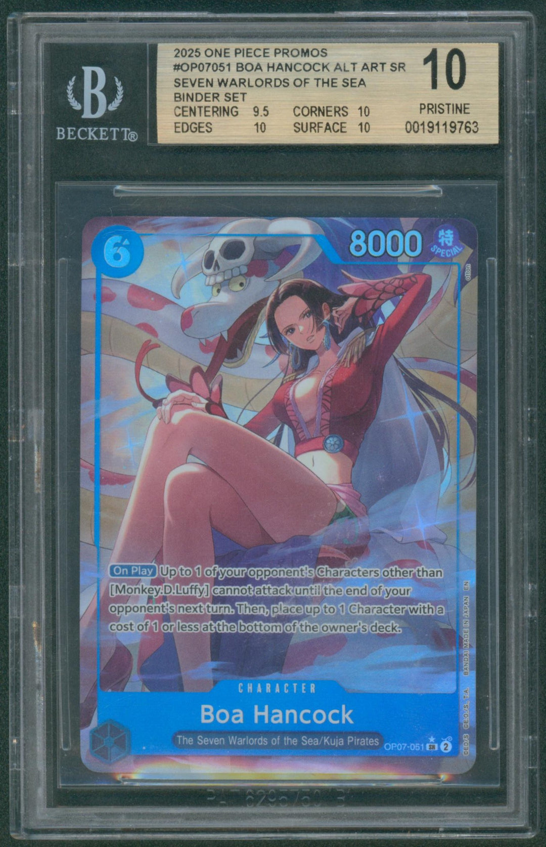 One Piece 2025 Promos OP07051 Boa Hancock ALT ART SR Seven Warlords - BGS Pristine 10