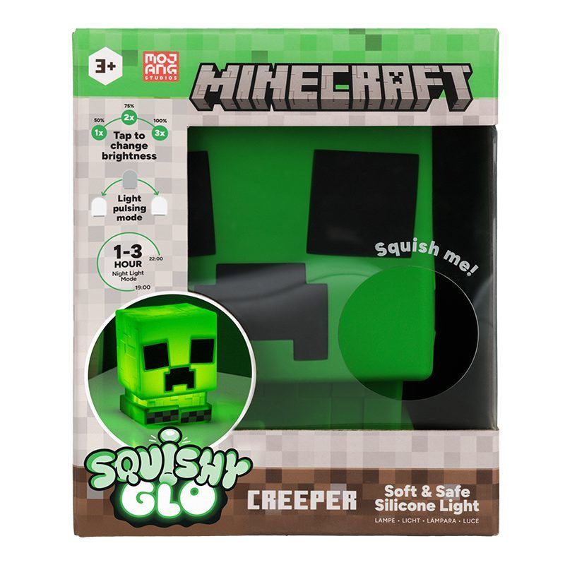 Minecraft Creeper SquishlyGlo Silicone Rechargeable Light