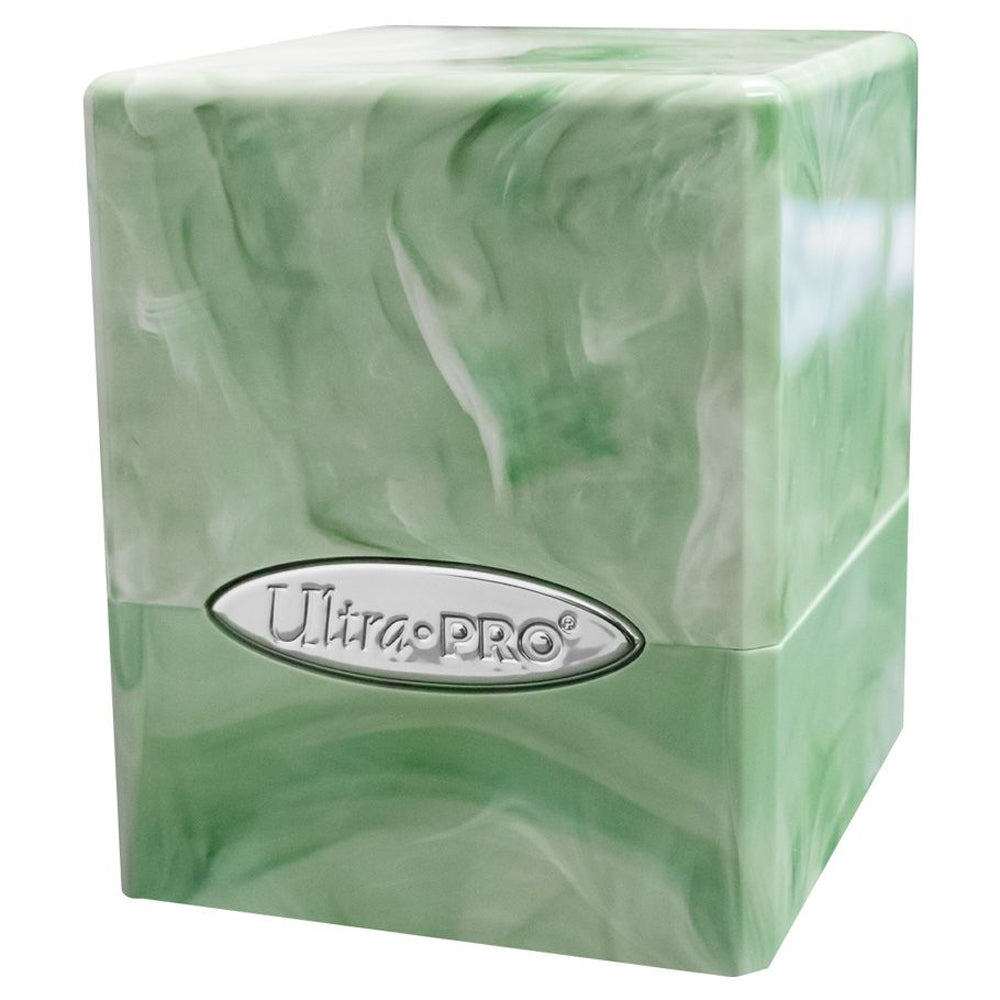 Ultra Pro Deck Box: Satin Cube 100+ - Marble Lime Green/White