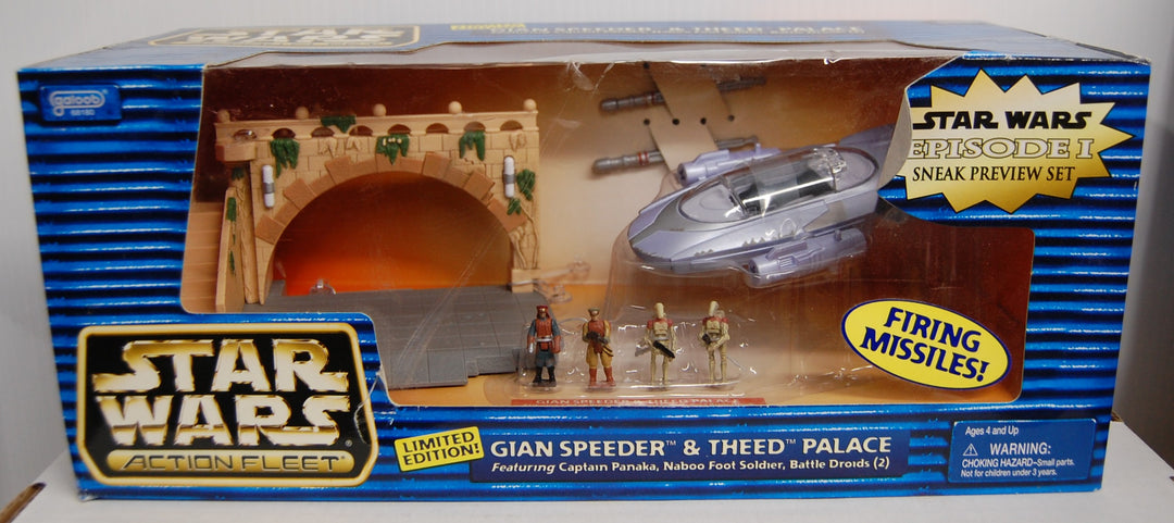 Star Wars Action Fleet Episode 1 Gian Speeder & Theed Palace 1998 Galoob