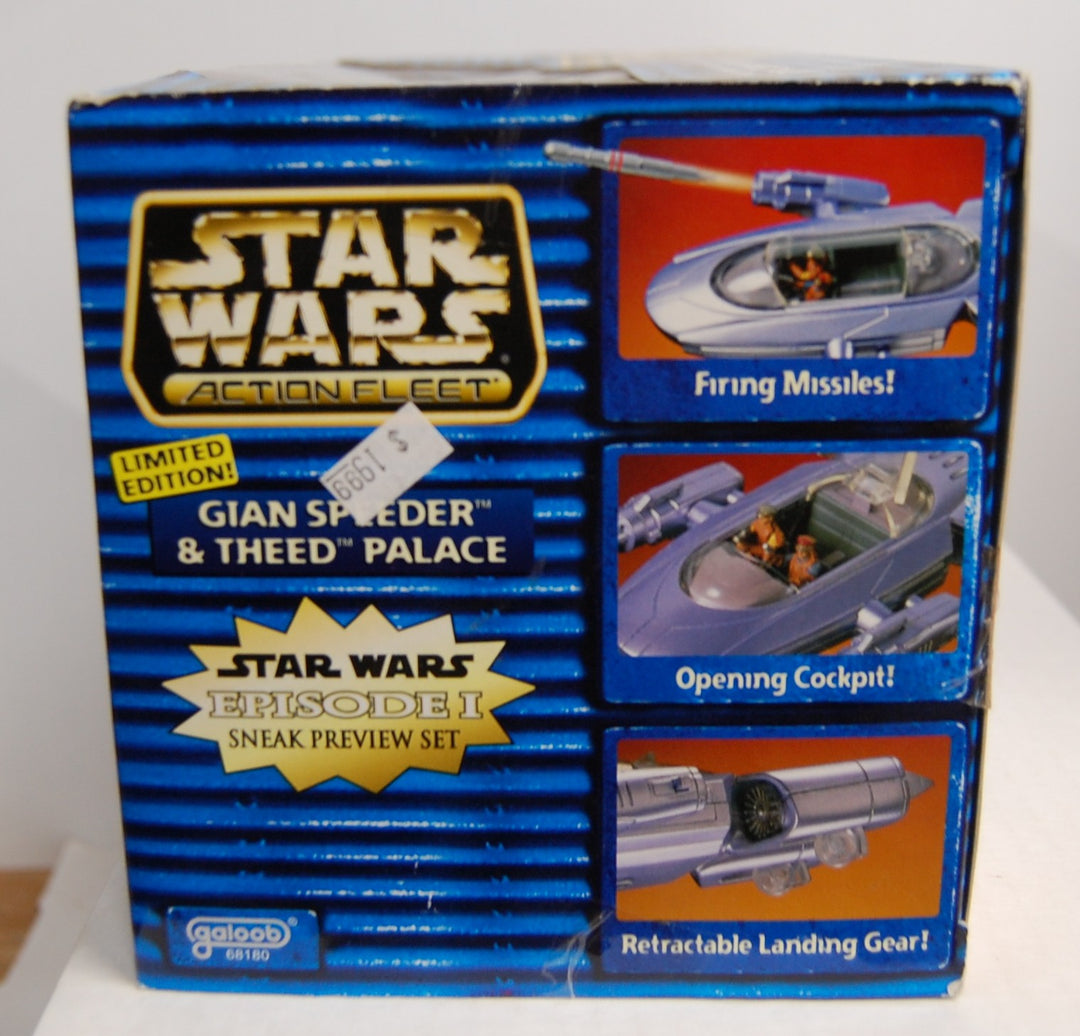 Star Wars Action Fleet Episode 1 Gian Speeder & Theed Palace 1998 Galoob