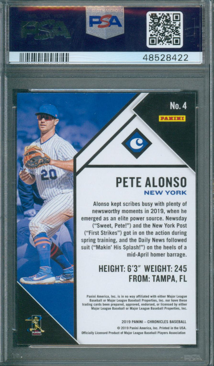 2019 Panini Chronicales Baseball Pete Alonso #4 PSA 9
