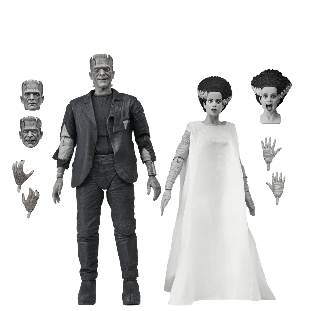Universal Monsters - The Bride of Frankenstein 90th Anniversary The Monster and His Mate 7" Scale Action Figure 2-Pack (Black & White)