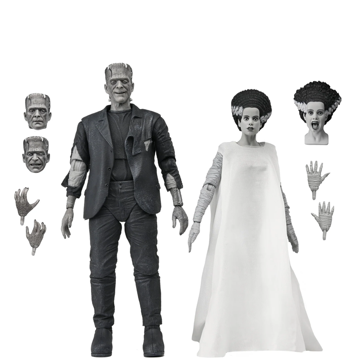 Universal Monsters - The Bride of Frankenstein 90th Anniversary The Monster and His Mate 7" Scale Action Figure 2-Pack (Black & White)