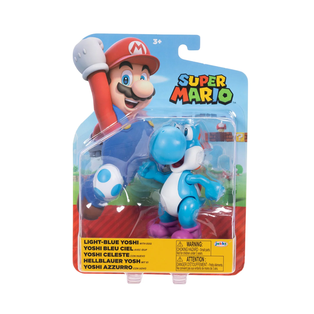 Super Mario Wave 40 Light Blue Yoshi w/Egg 4in Figure