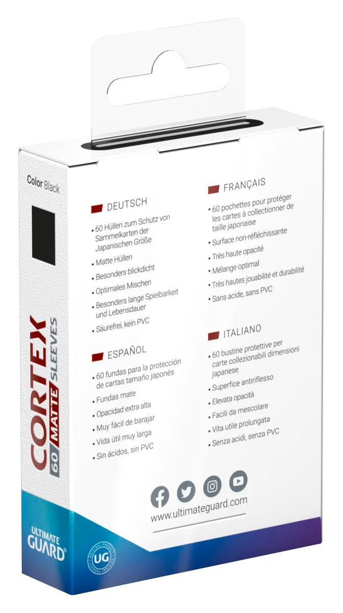 Ultimate Guard Card Sleeves: Cortex - Japanese Black Matte