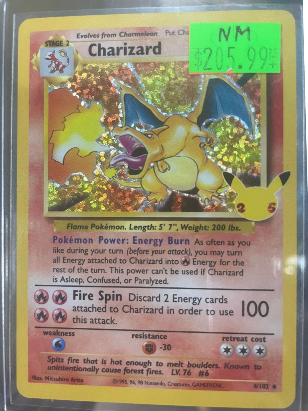 Charizard - 4/102 NM Celebration Collection