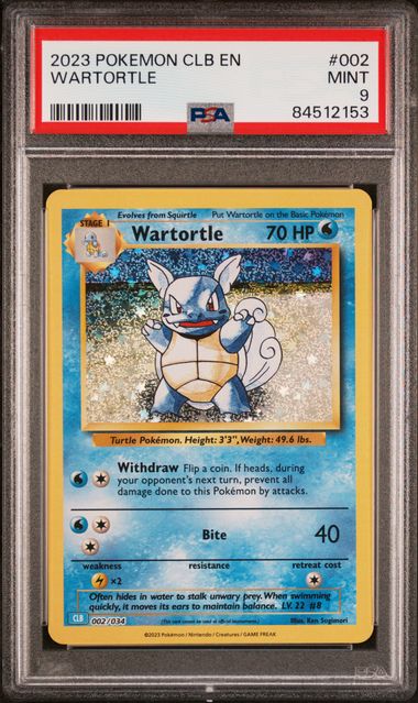 Pokemon 2023 CLB EN Blastoise & Suicune Ex Deck #002 Wartortle PSA 9