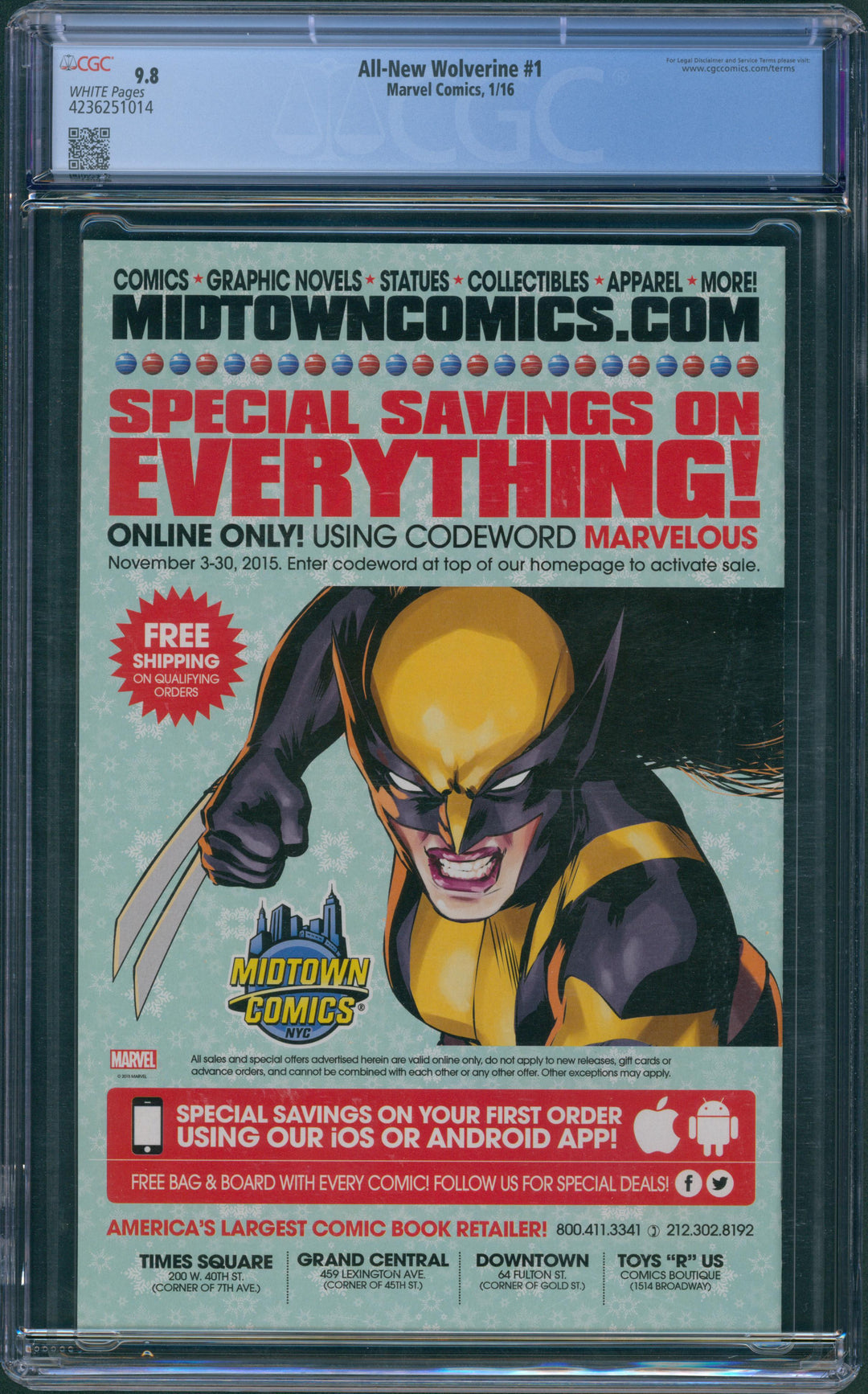 All-New Wolverine #1 CGC 9.8