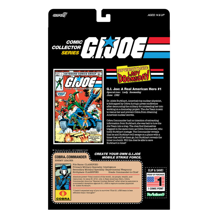 G.I. Joe Cobra Commander Skybound Comic Box Series #1 3 3/4-Inch ReAction+ Figure