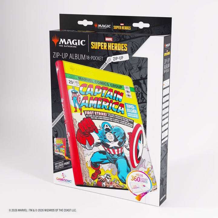 Magic: The Gathering: Marvel Super Heroes: 18-Pocket Zip-Up Binder - Captain America/Black Panther