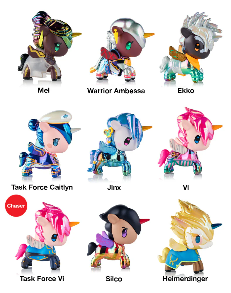 tokidoki x Arcane Unicorno Black Light  Chrome Blind Box
