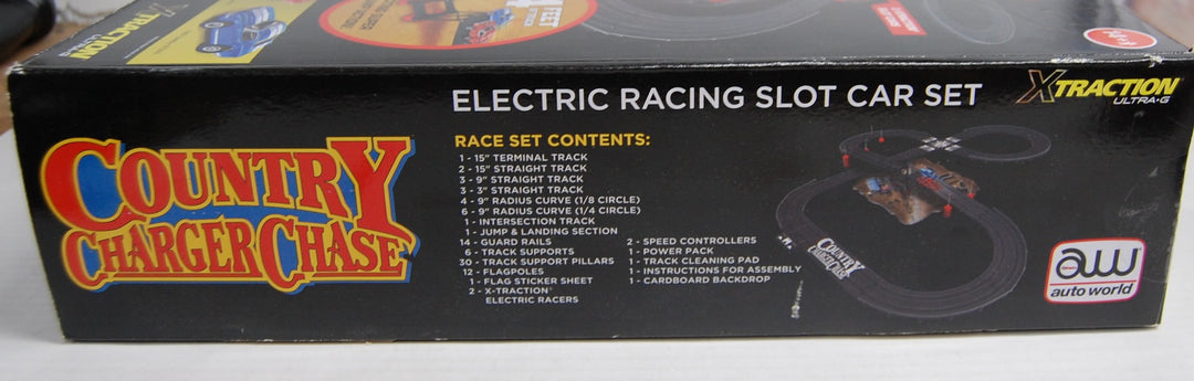 Auto World - Country Charger Chase 1:64 Electric Racing Slot Car Set SRS335 - 14ft Track