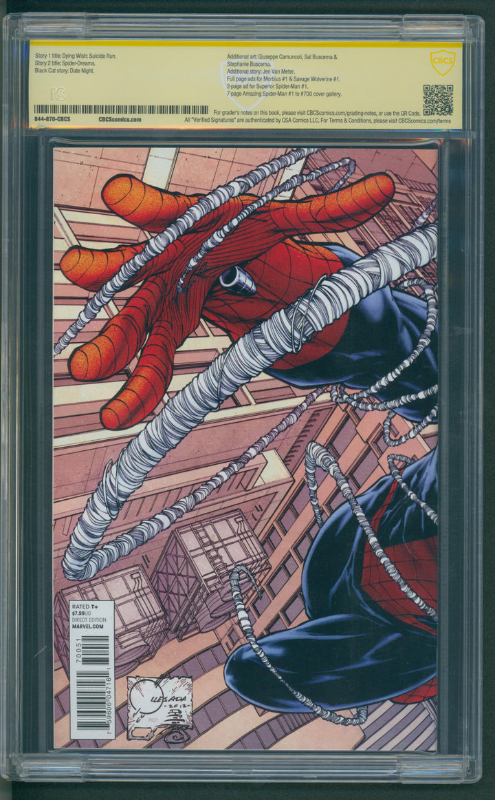 Amazing Spider-Man #700 CBCS 9.8 Signed by Stan Lee