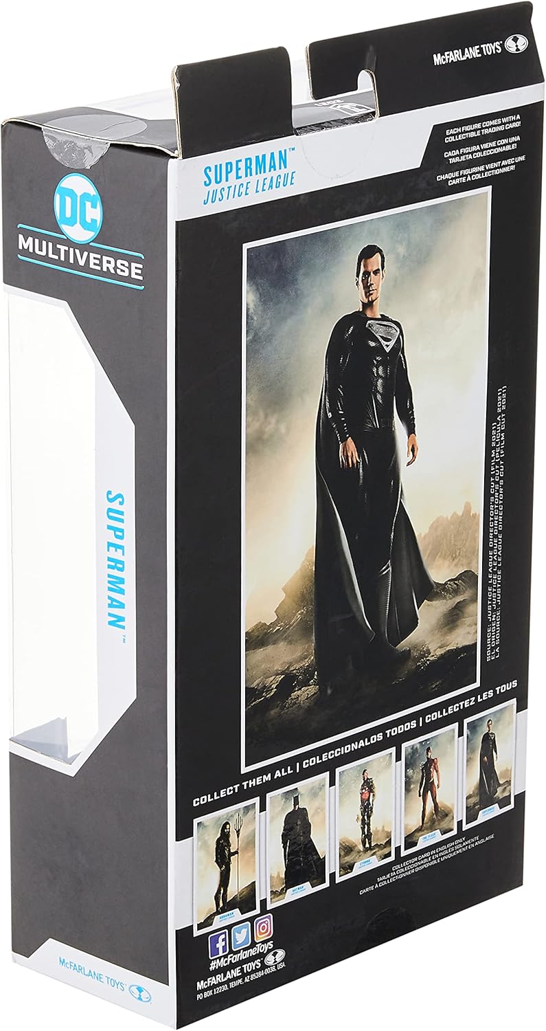 DC Multiverse Superman Justice League Movie (Henry Cavill) Black Suit Action Figure