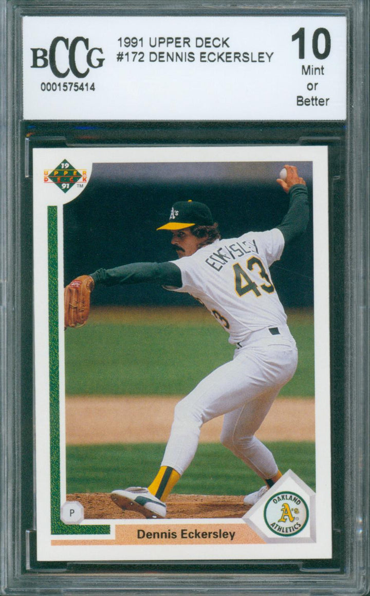 1991 Upper Deck Baseball Dennis Eckersley #172 BCCG 10