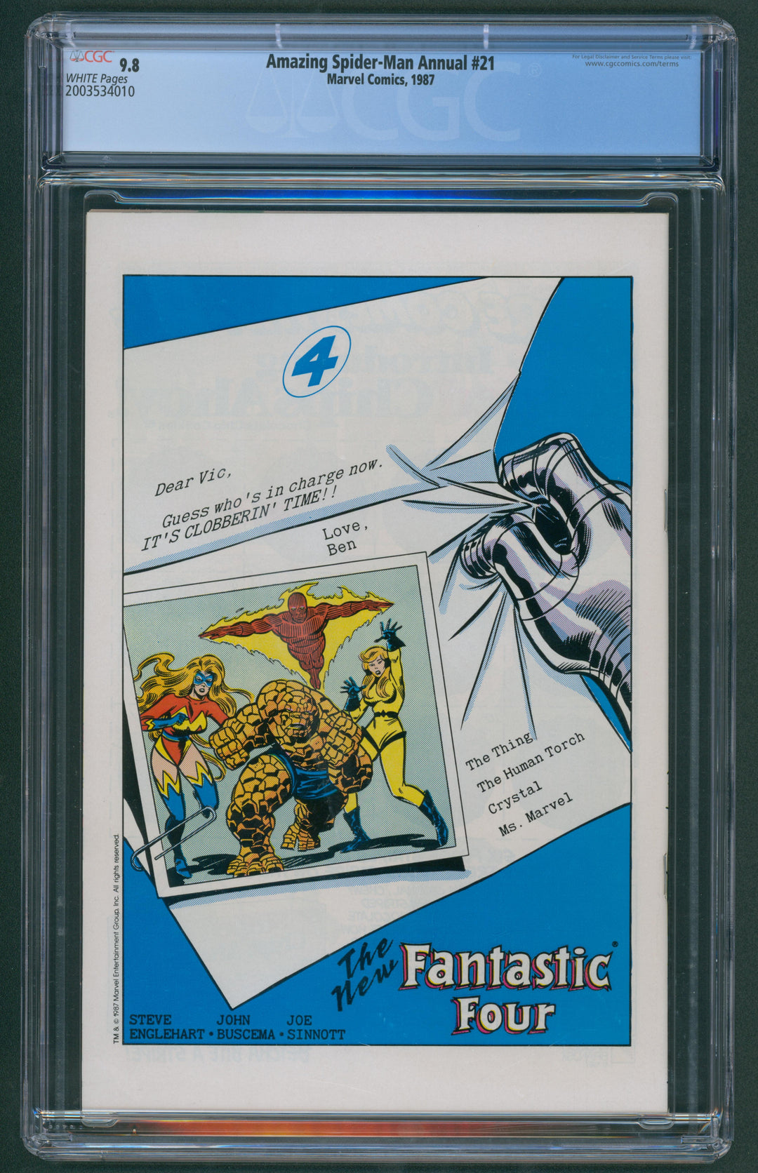 Amazing Spider-Man Annual #21 CGC 9.8