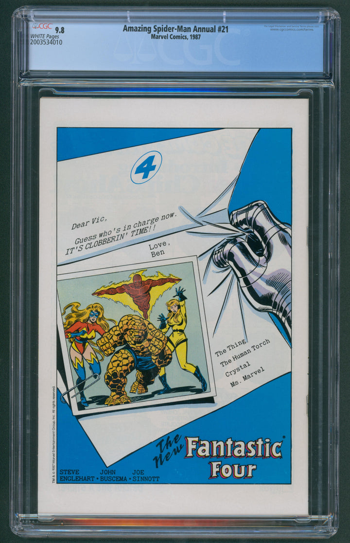 Amazing Spider-Man Annual #21 CGC 9.8