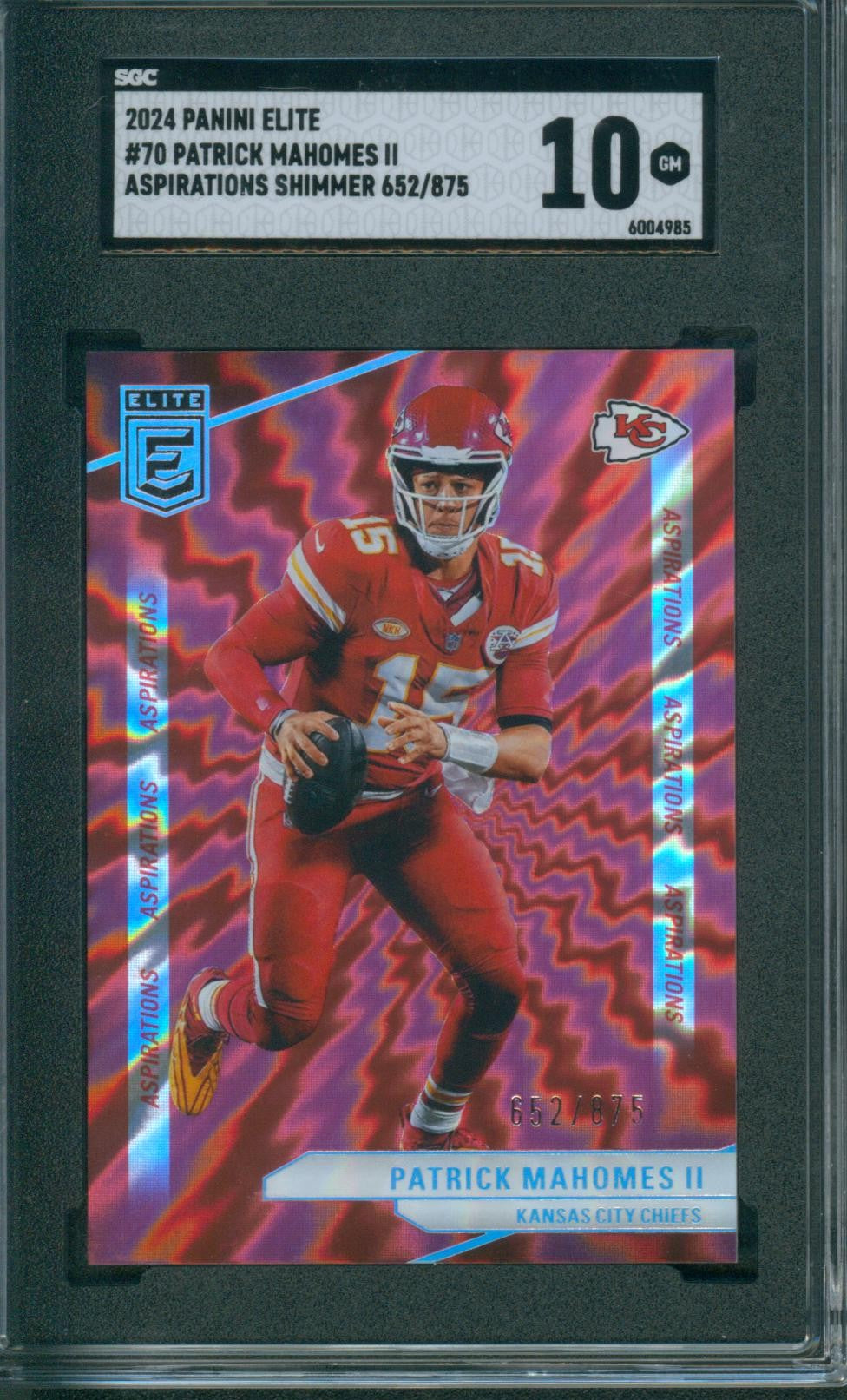 2024 Panini Elite Football Patrick Mahomes II #70 SGC 10