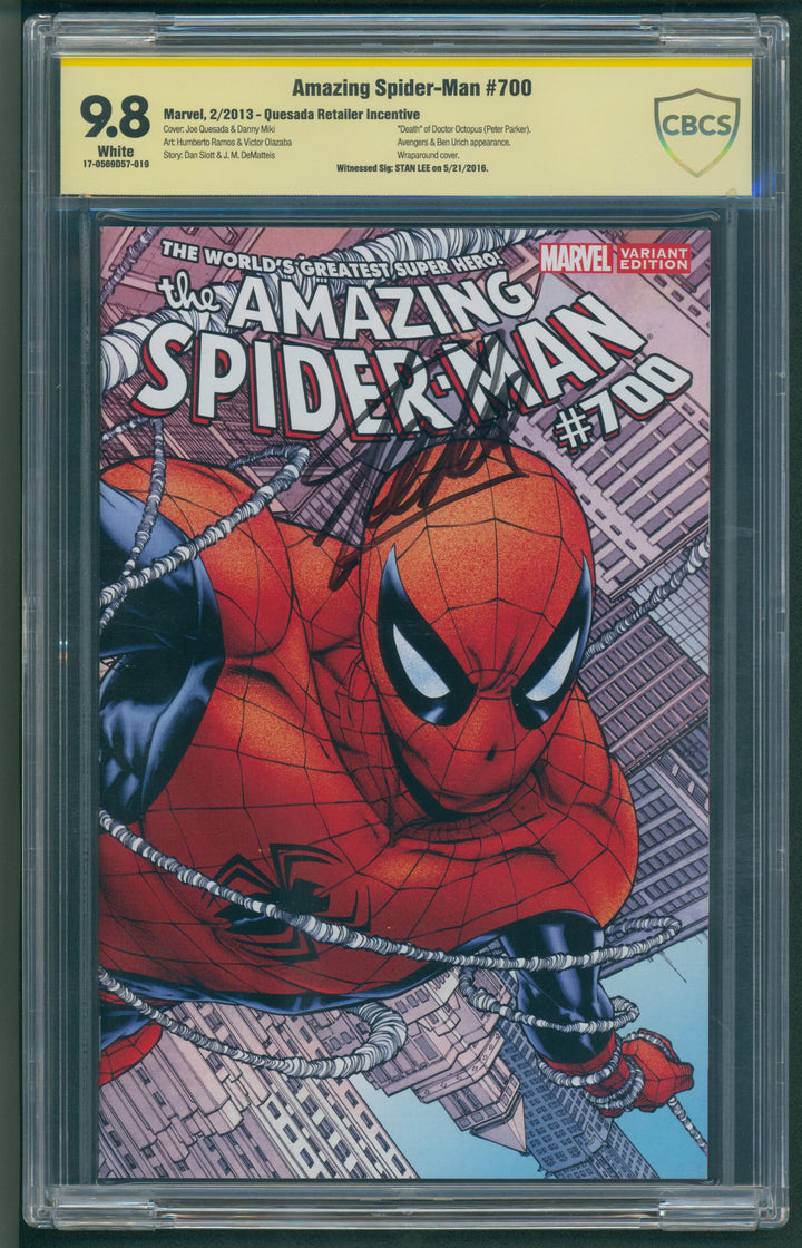 Amazing Spider-Man #700 CBCS 9.8 Signed by Stan Lee