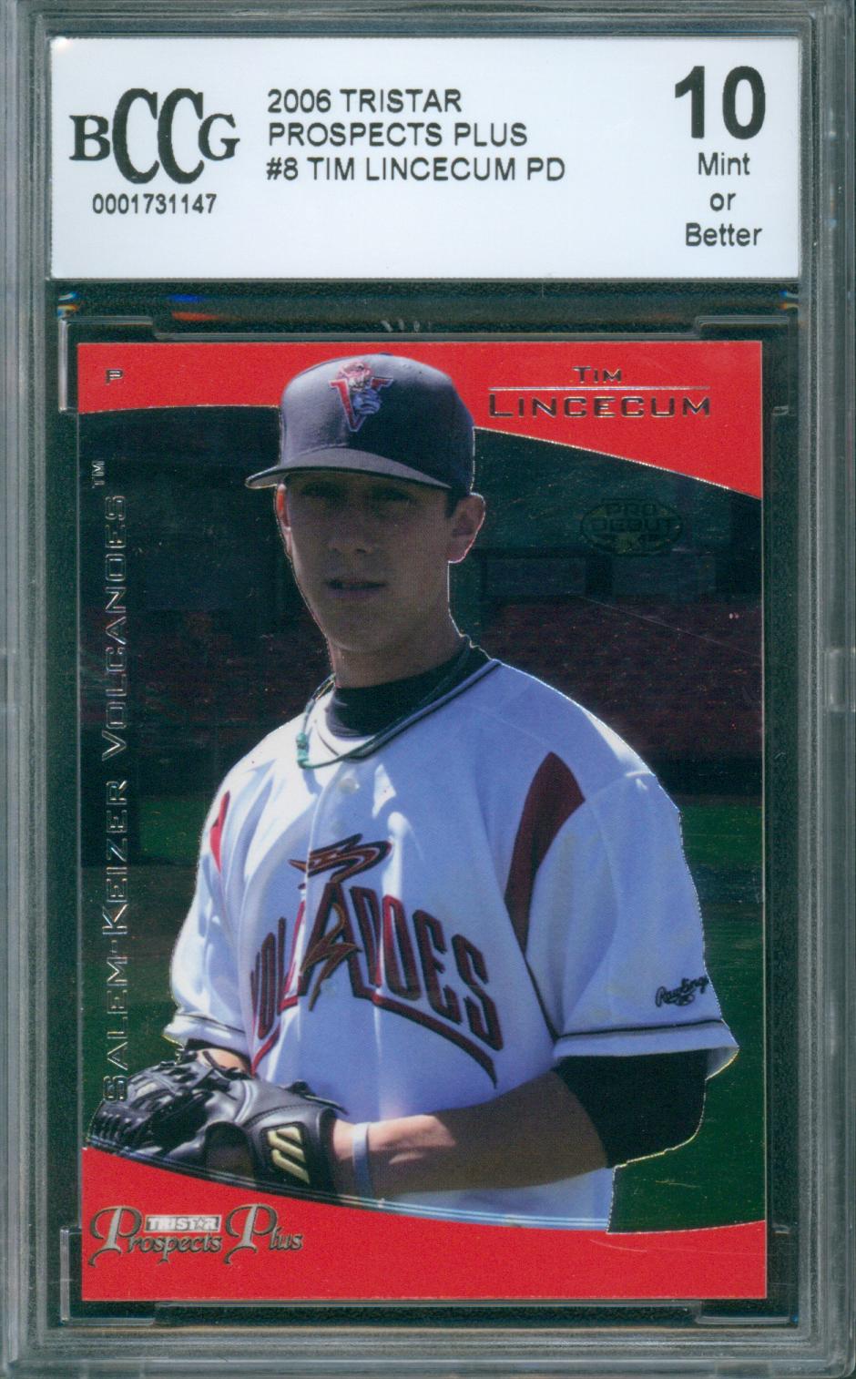 2006 Tristar Baseball Prospects Plus Tim Lincecum # 8 BCCG 10