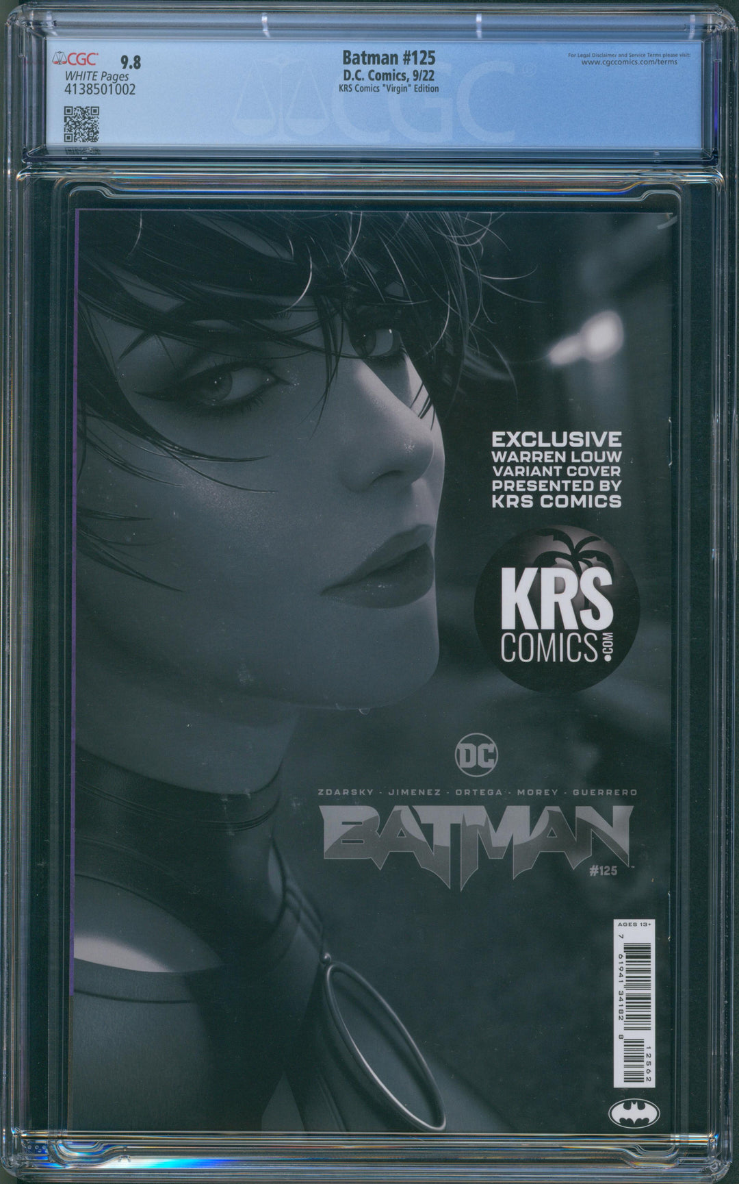 Batman #125 KRS Comics "Virgin" Edition CGC 9.8  *AS IS*