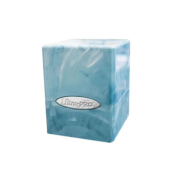 Ultra Pro Deck Box: Satin Cube 100+ - Marble Light Blue/White