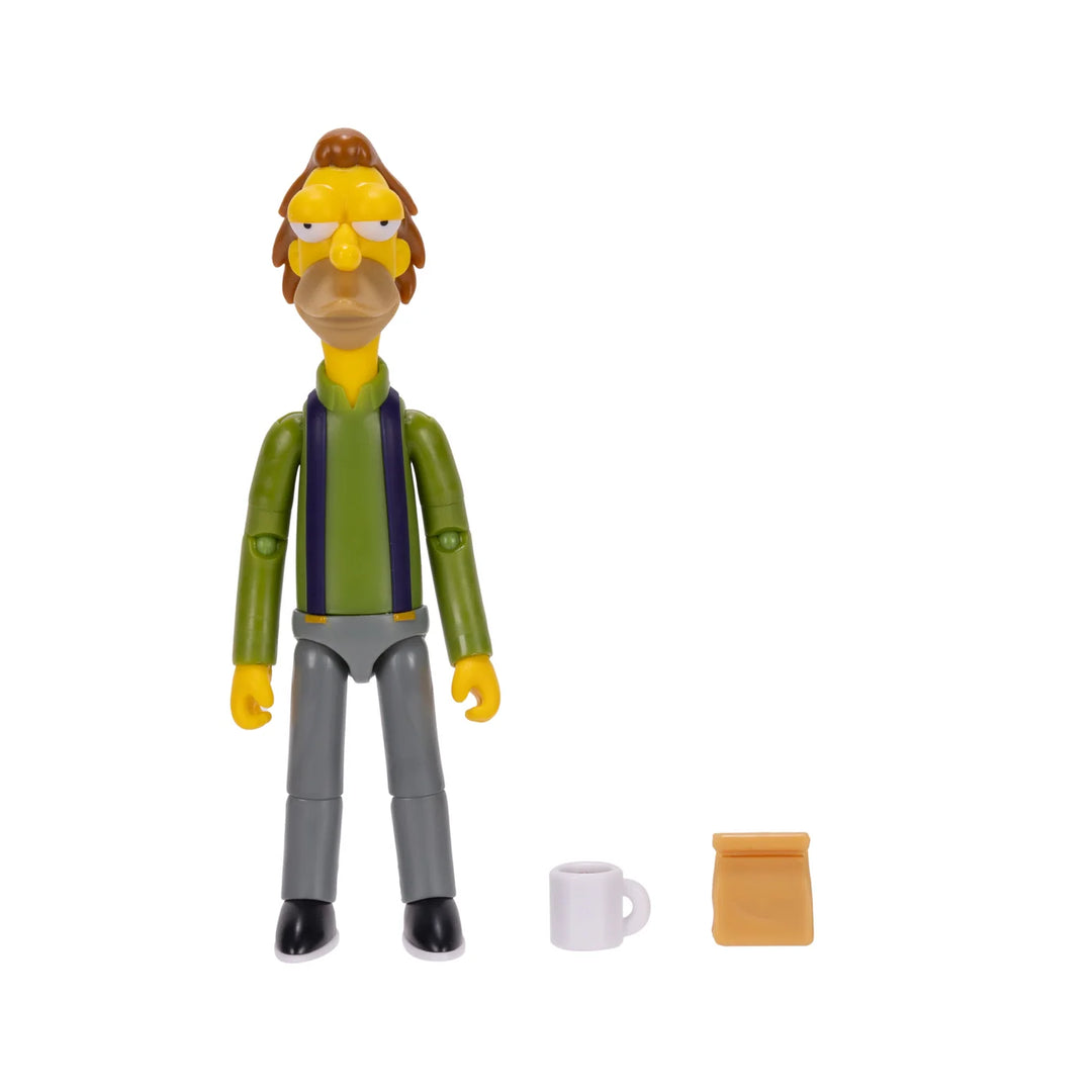 The Simpsons Wave 3 Lenny Leonard w/Lunch Bag & "Carl" Mug 5in Figure