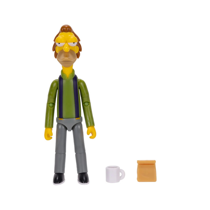 The Simpsons Wave 3 Lenny Leonard w/Lunch Bag & "Carl" Mug 5in Figure