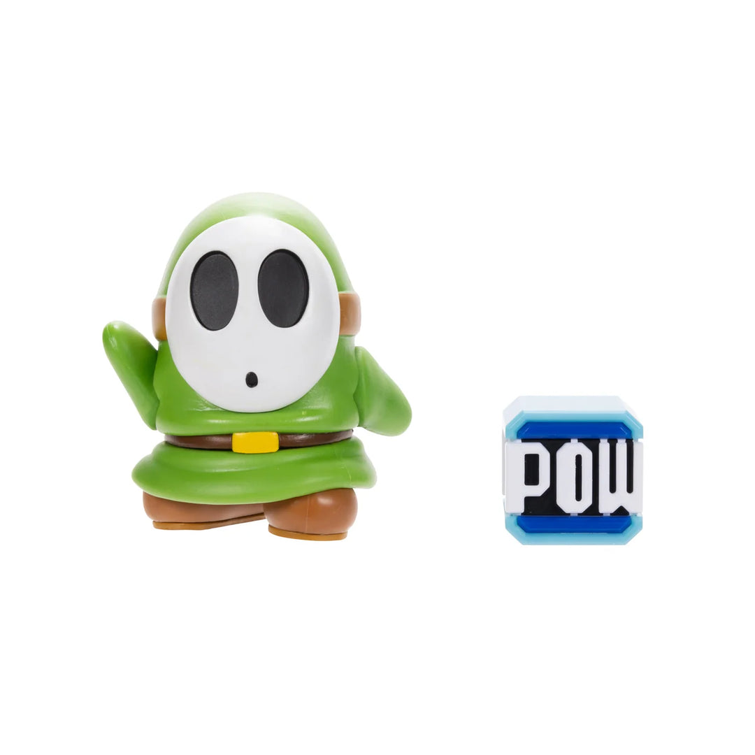 Super Mario Wave 40 Green Shy Guy w/ Pow Block 4in Figure