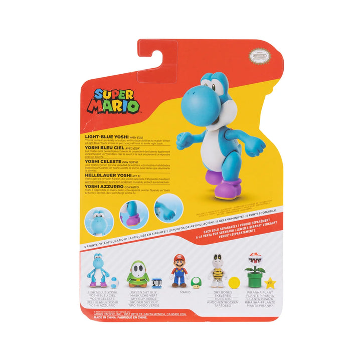 Super Mario Wave 40 Light Blue Yoshi w/Egg 4in Figure