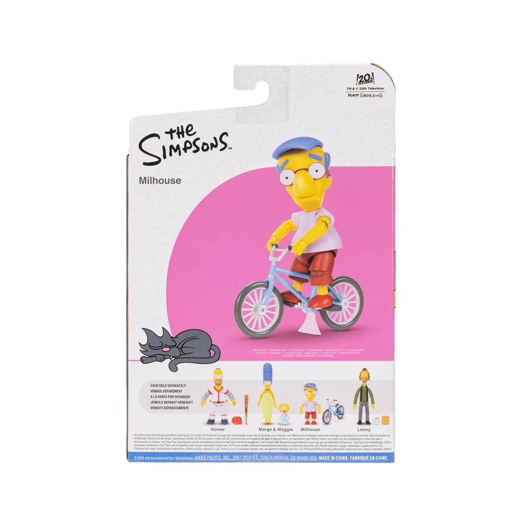 The Simpsons Wave 3 Milhouse w/ Bicycle  5in Figure