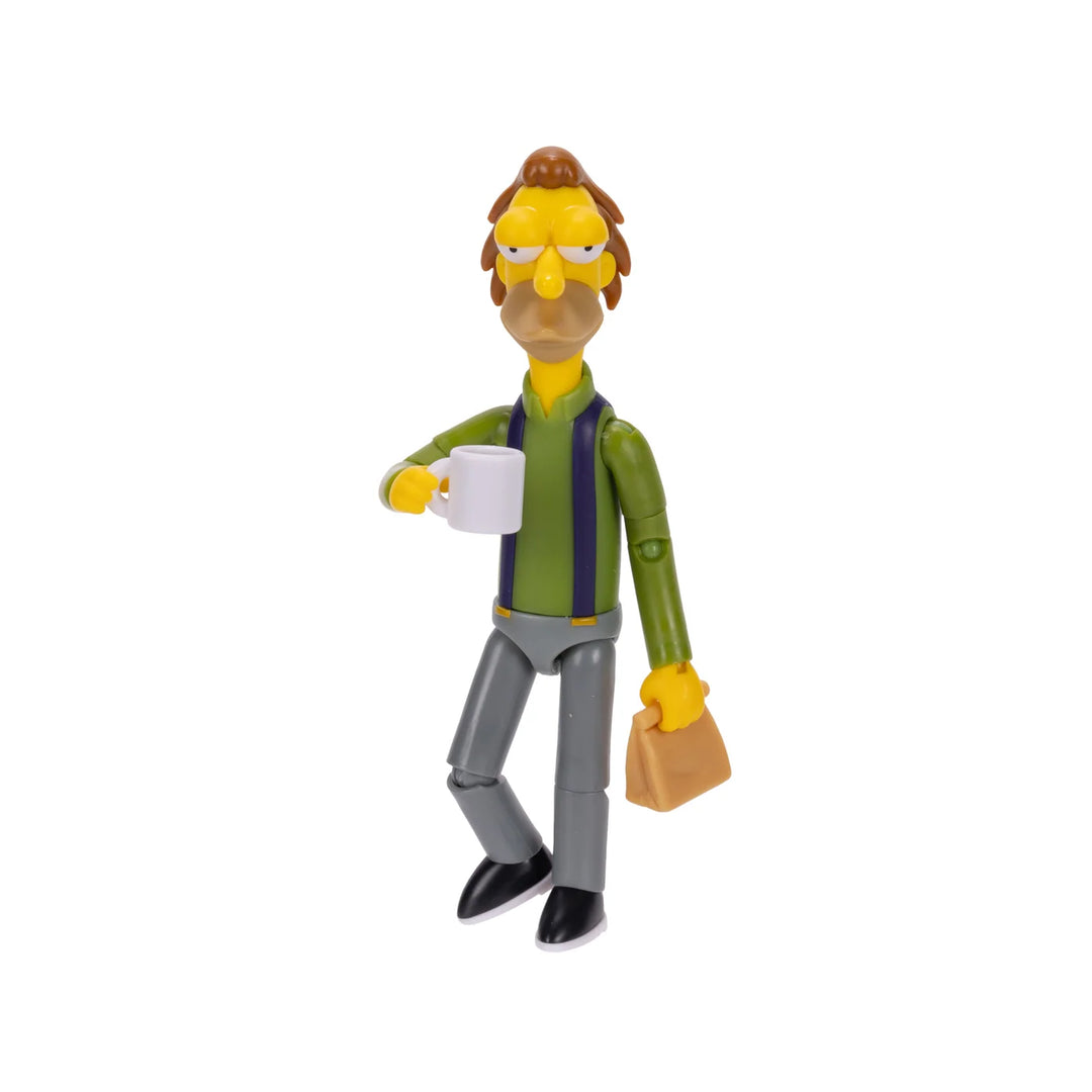 The Simpsons Wave 3 Lenny Leonard w/Lunch Bag & "Carl" Mug 5in Figure
