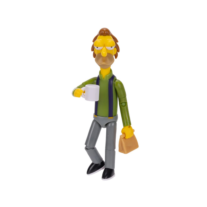The Simpsons Wave 3 Lenny Leonard w/Lunch Bag & "Carl" Mug 5in Figure