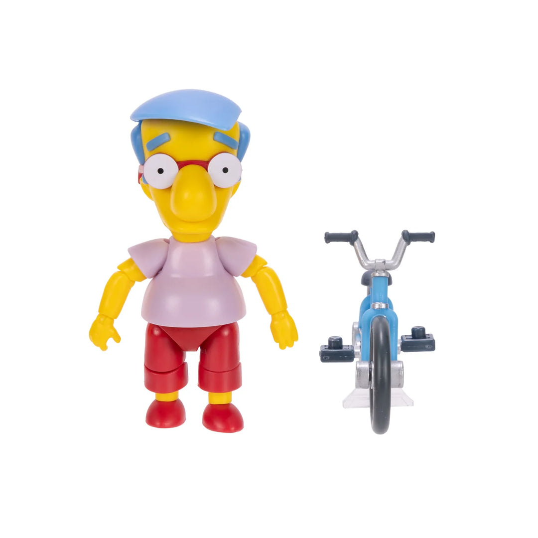 The Simpsons Wave 3 Milhouse w/ Bicycle  5in Figure