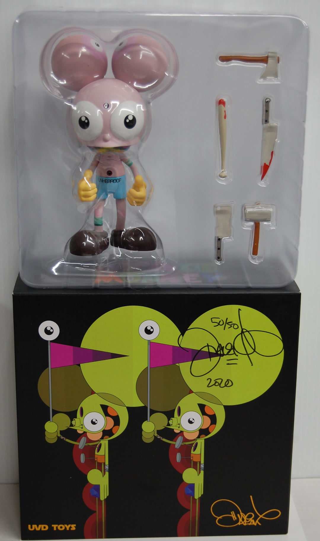 Dalek X UVD Toys - Space Monkey 7.5" Figure (Pink)  50/50 Signed 2020