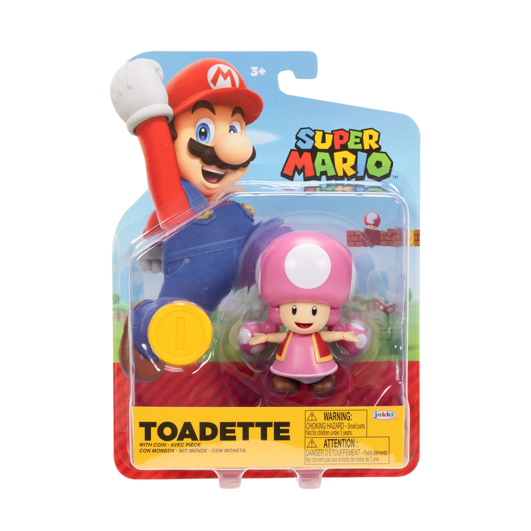 Super Mario Wave 53 Toadette w/ Coin 4in Figure