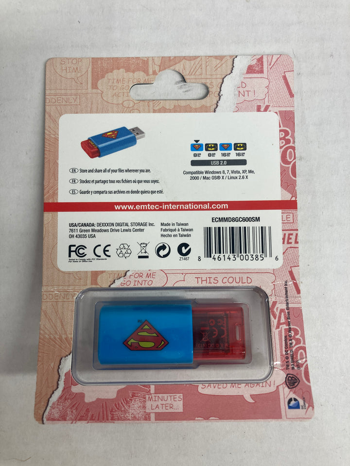 Emtec 8GB Limited Edition Superman USB 2.0 Flash Drive - Sealed
