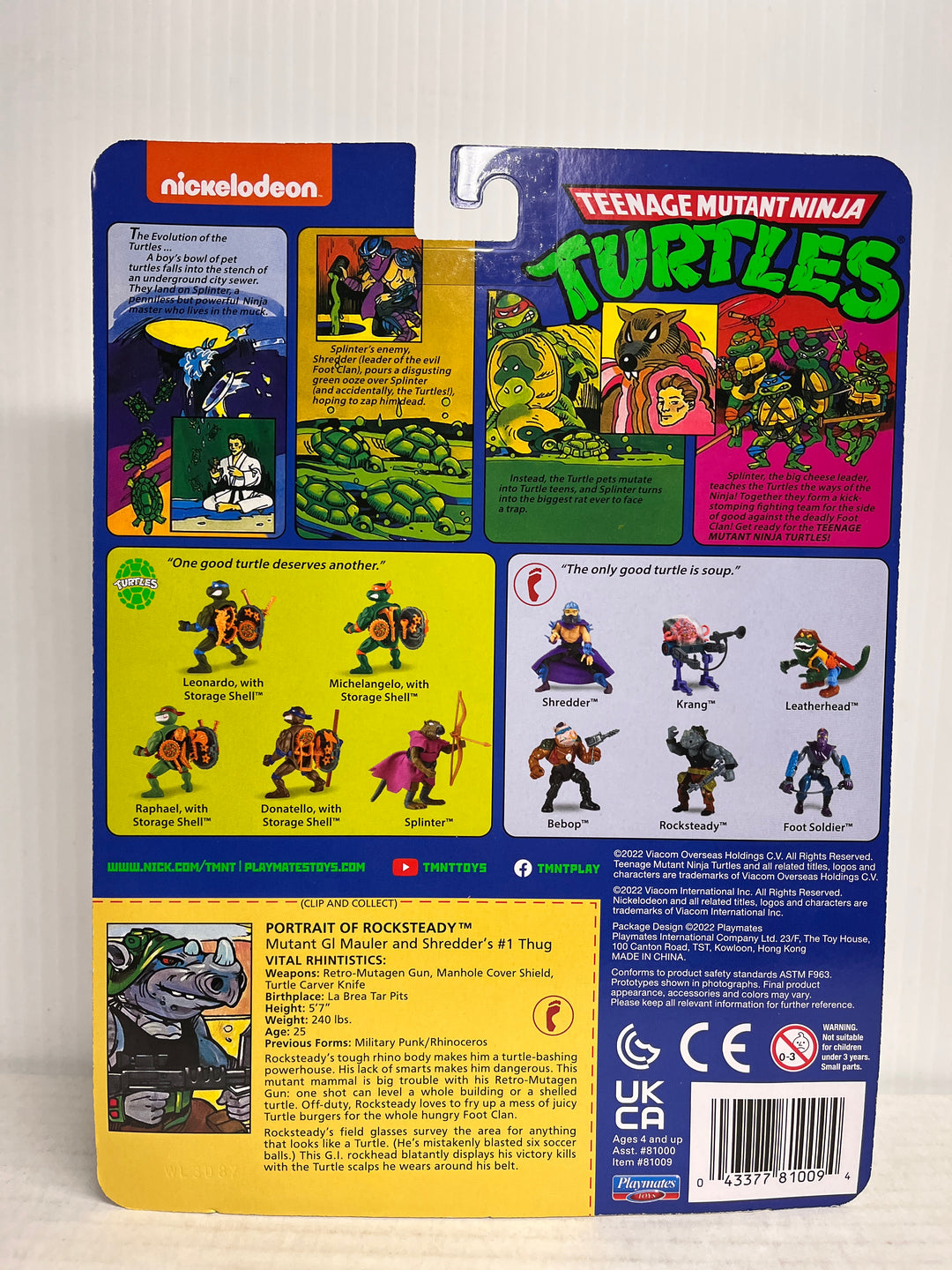 Teenage Mutant Ninja Turtles Rocksteady 2022 Re-Issue Action Figure