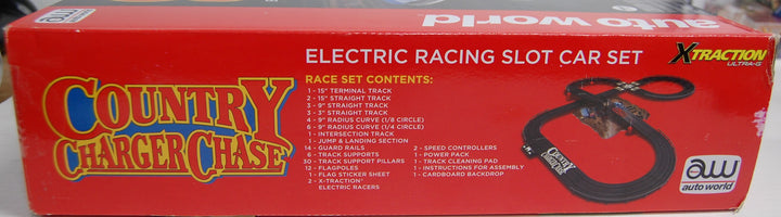 Auto World - Country Charger Chase 1:64 Electric Racing Slot Car Set SRS335 - 14ft Track