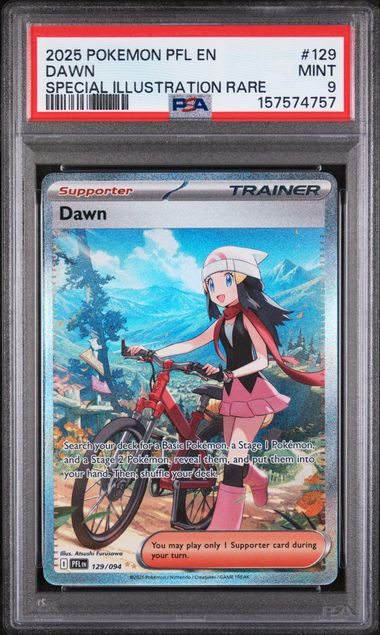 Pokemon 2025 PFL EN #129 Dawn - Special Illustration Rare PSA 9