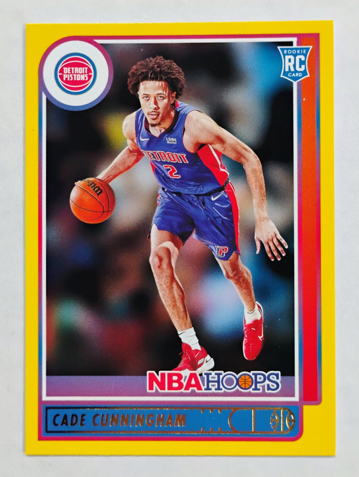 2021-22 Panini Hoops Basketball Cade Cunningham RC #201 Yellow Border