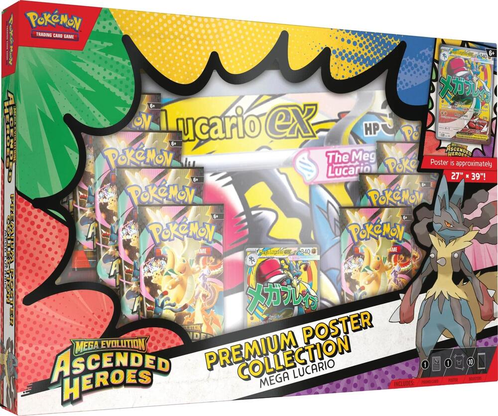 Pokémon TCG: Mega Evolution 02.5 - Ascended Heroes Premium Poster Collection - Lucario