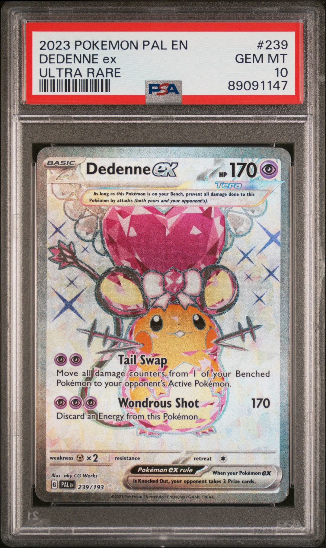 Pokemon 2023 Pal En-Paldea Evolved #239 Dedenne Ex Ultra Rare PSA 10