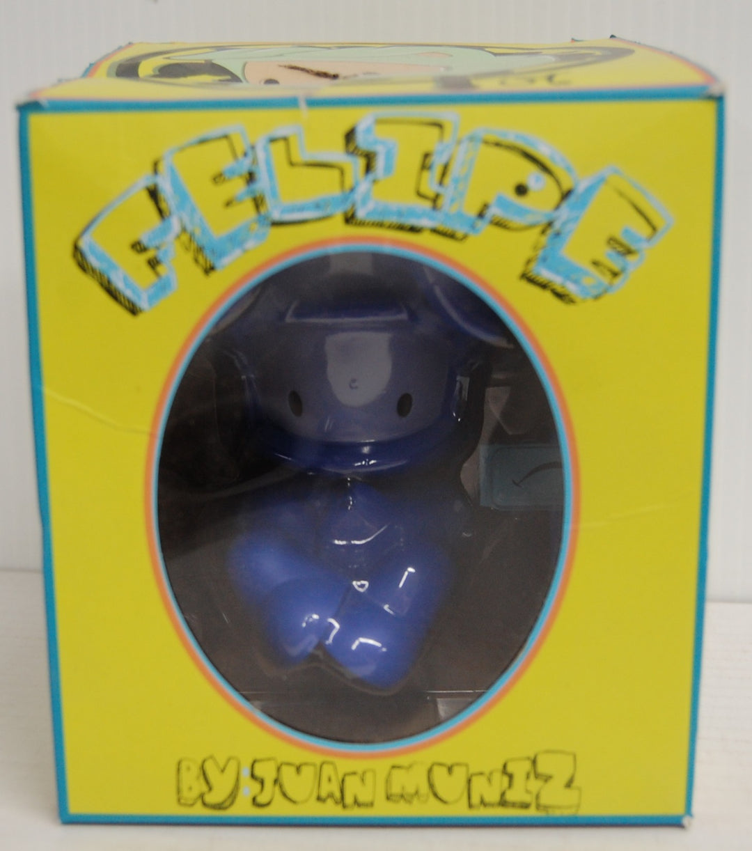 Juan Muniz x 3DRetro (Blue) Smile Felipe Vinyl Figure 2016 (Damaged Box) Used